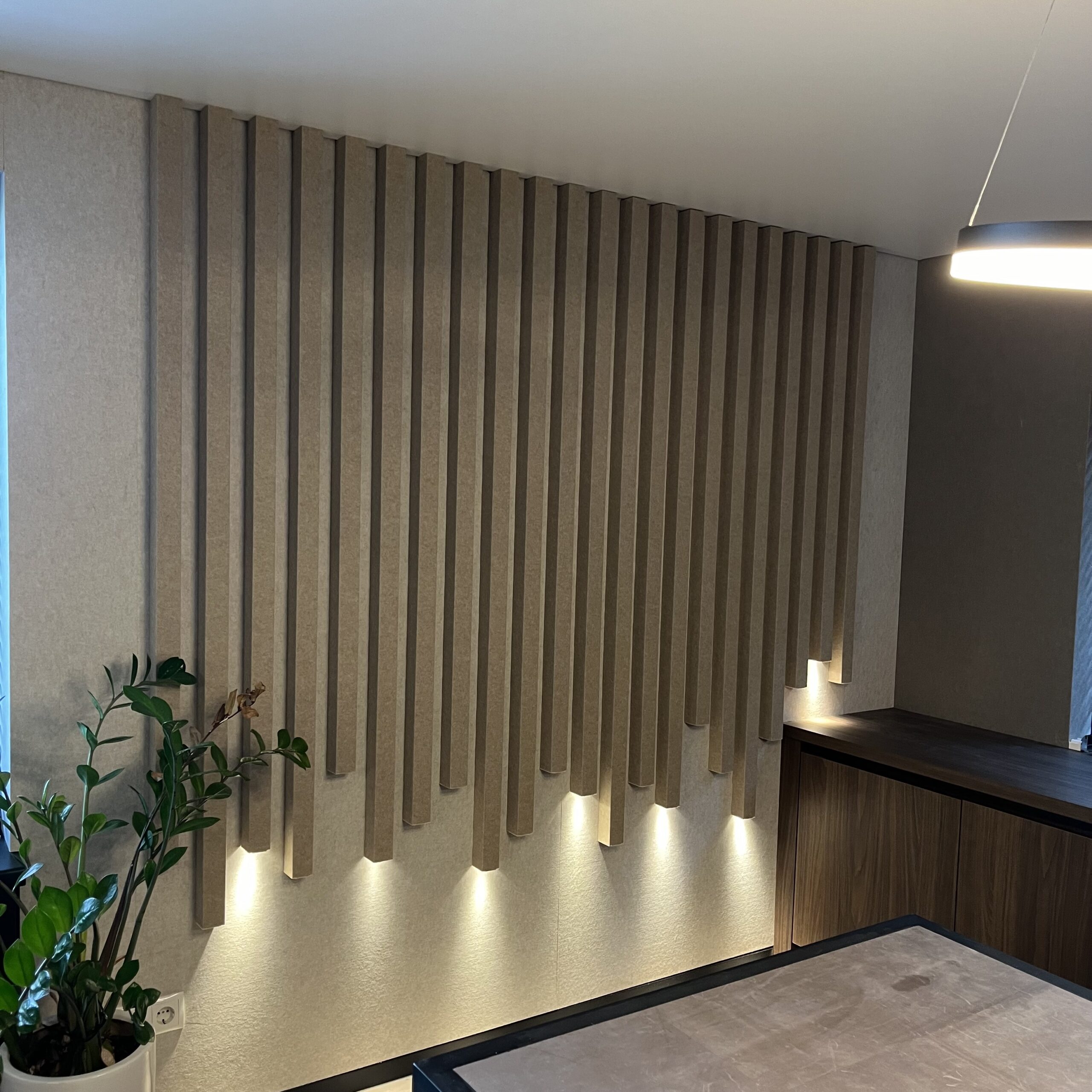 akoestische wand verlichting van pet felt